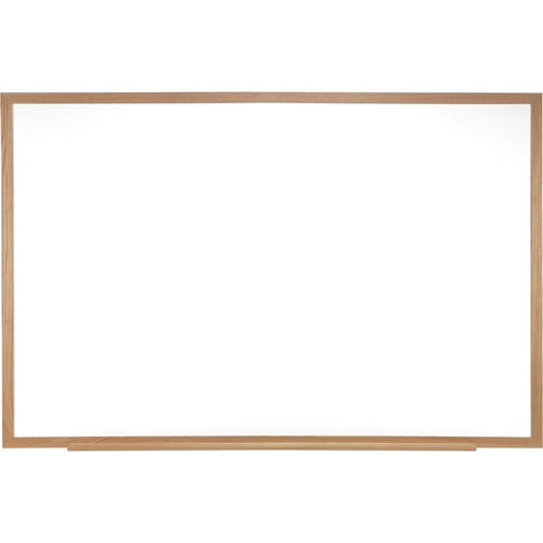 Ghent M2 Dry Erase Board - 96" (8 ft) Width x 48" (4 ft) Height - White Surface - Natural Oak Wood Frame - Rectangle - Horizontal - Non-magnetic, Accessory Tray, Eco-friendly, Durable - 1 Each - TAA Compliant