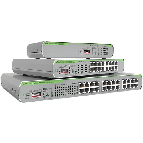 Allied Telesis 8-port 10/100/1000T POE+ Unmanaged Switch with Internal PSU - 8 Ports - Gigabit Ethernet - 10/100/1000Base-T - 2 Layer Supported - Twisted Pair - Desktop, Rack-mountable, Wall Mountable