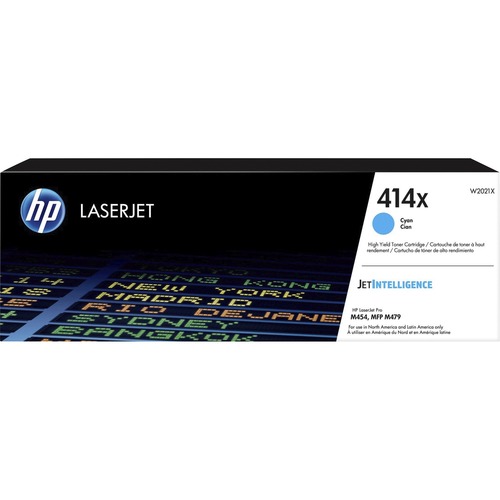 HP 414X (W2021X) High Yield Cyan Original LaserJet Toner Cartridge - Laser - High Yield - 6000 Pages - 1 Each