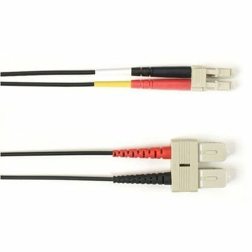 Black Box Colored Fiber OM2 50/125 Multimode Fiber Optic Patch Cable-OFNR PVC - 32.81 ft Fiber Optic Network Cable for Network Device - First End: 2 x SC Network - Male - Second End: 2 x LC Network - Male - 1 Gbit/s - Patch Cable - OFNR, Riser - 50/125 &m