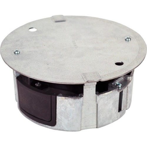 Wiremold FloorSource Round Furniture Feed Box - 7" Width x 7" Depth x 3.3" Height - Silver - Die-cast Aluminum, Metal
