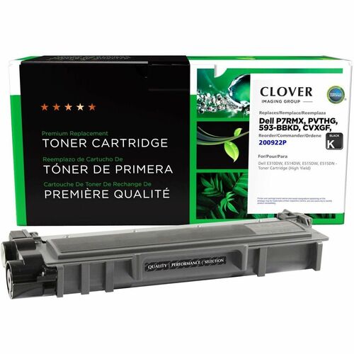 CIG Remanufactured High Yield Laser Toner Cartridge P7RMX, PVTHG, 593-BBKD, CVXGF, 2RMPM - Black - 1 Each - 2,600 Pages