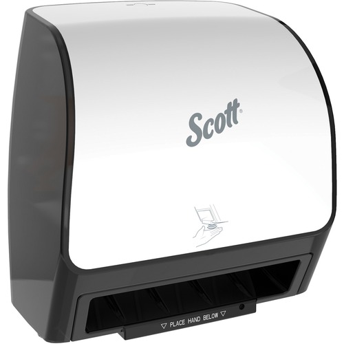 Scott Slimroll Hard Roll Towels - Touchless Dispenser - 1 x Roll - 11.8" Height x 12.4" Width x 7.3" Depth - Plastic - White - Compact, Translucent, R