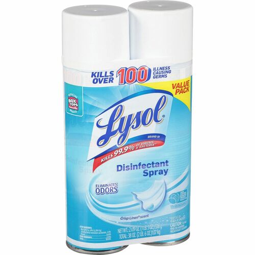 Lysol Linen Disinfectant Spray - Ready-To-Use Spray - Crisp Linen Scent - 2 / Pack - Clear