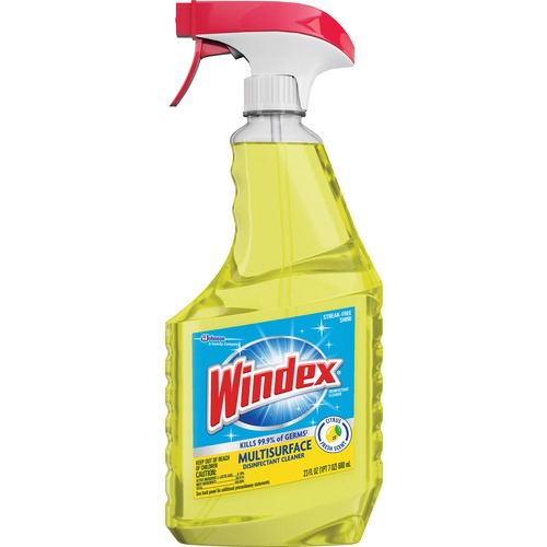 Windex® MultiSurface Disinfectant Spray - Ready-To-Use Spray - 23 fl oz (0.7 quart) - Fresh Citrus ScentBottle - 1 Each - Yellow