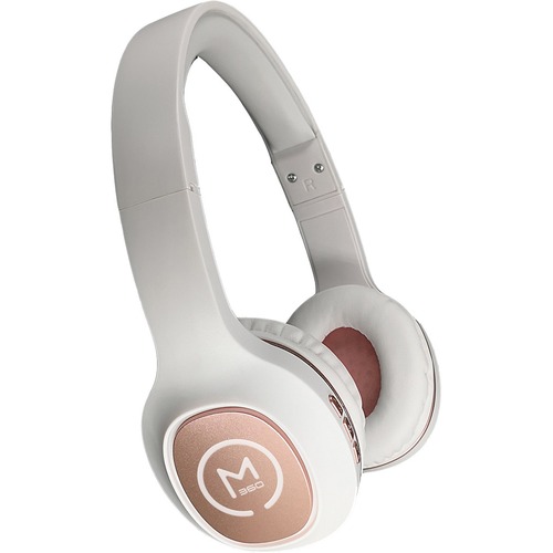 Morpheus 360 Tremors Wireless On-Ear Headphones - Bluetooth 5.0 Headset with Microphone - HP4500R - Stereo - Wired/Wireless - 32 Ohm - 22 Hz - 20 kHz - Over-the-head - Binaural - On-the-Ear - White-Rose Gold - Comfortable - Adjustable
