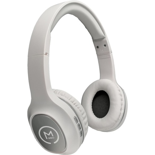 Morpheus 360 Tremors Wireless On-Ear Headphones - Bluetooth 5.0 Headset with Microphone - HP4500W - Stereo - Wired/Wireless - 32 Ohm - 22 Hz - 20 kHz - Over-the-head - Binaural - On-the-Ear - White-Grey - Comfortable - Adjustable
