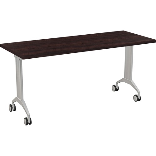 Special-T Link Flip & Nest Table - Espresso Rectangle Top - Metallic Silver T-shaped Base - 330 lb Capacity - 60" Table Top Length x 24" Table Top Width - 28.75" Height - Assembly Required - 1 Each