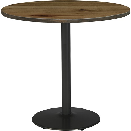 KFI 36" Round Vintage Wood Top Table - Round Top - 36" Height - Assembly Required - Natural - Vintage Wood - 1 Each