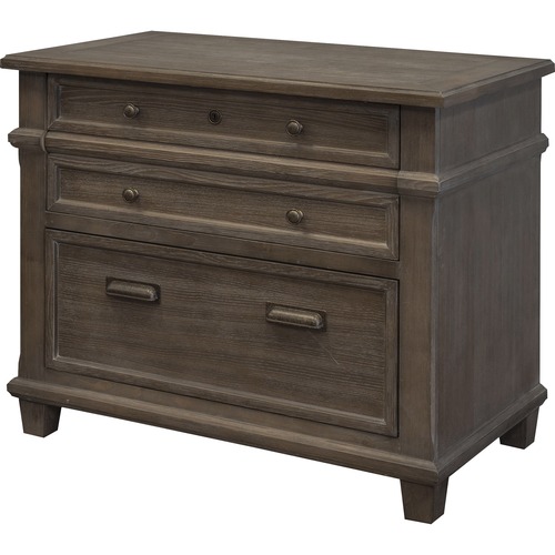 Martin Carson Lateral File - 2-Drawer - 2 x File Drawer(s) - Material: Veneer, Solid Lumber - Finish: Weathered Dove
