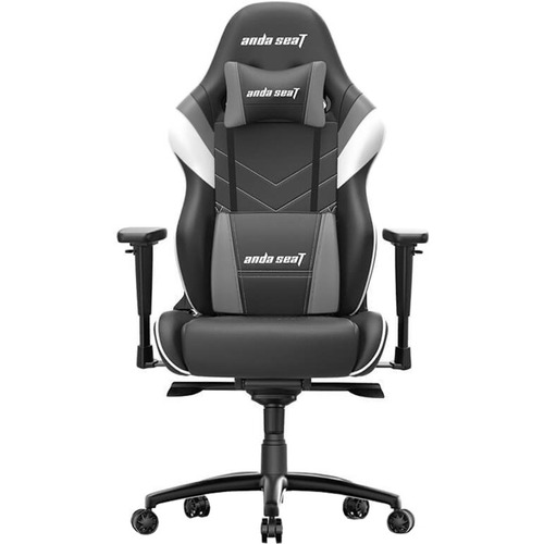 Anda Seat Assassin King AD4XL-03-BWG-PV-W02 Gaming Chair - For Gaming - Foam - Black, White, Gray