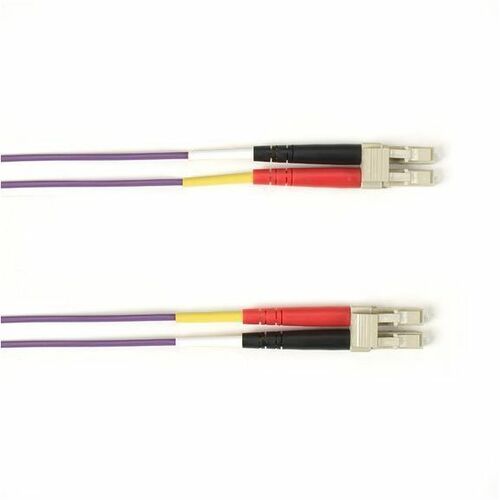 Black Box Fiber Optic Duplex Patch Network Cable - 3.20 ft Fiber Optic Network Cable for Network Device - First End: 2 x LC Network - Male - Second End: 2 x LC Network - Male - 10 Gbit/s - Patch Cable - OFNR - 50/125 µm - Purple - TAA Compliant