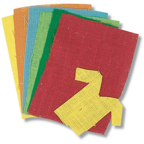 Creativity Street Burlap Sheets - Craft Project - 9" (228.60 mm)Width x 12" (304.80 mm)Length - 6 / Pack - Yellow, Light Blue, Red, Orange, Light Green, Dark Green