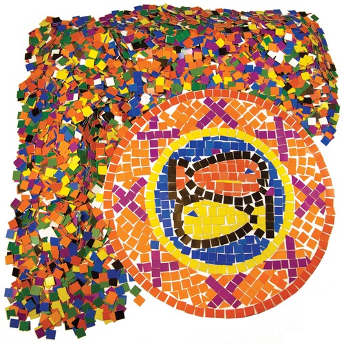 Roylco Double Color Mosaic Squares - Recommended For 4 Year - 10000 Piece(s) - 0.38" (9.53 mm)Height - 10000 / Pack - Card Stock