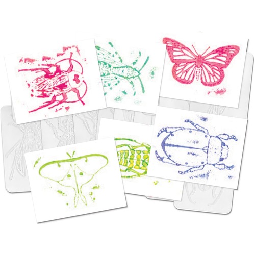 Roylco Insects Rubbing Plates - Art, Science Project, Fun and Learning - Recommended For 3 Year - 4.50" (114.30 mm)Width x 6.50" (165.10 mm)Length - Insects - 16 / Pack