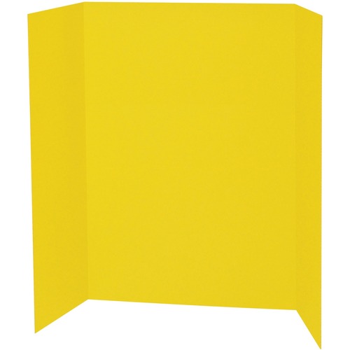 Pacon Presentation Board - 36" (914.40 mm) Height x 48" (1219.20 mm) Width - Yellow Surface - Tri-fold, Corrugated, Smooth, Recyclable - 1 - Investigation & Observation - PAC3769