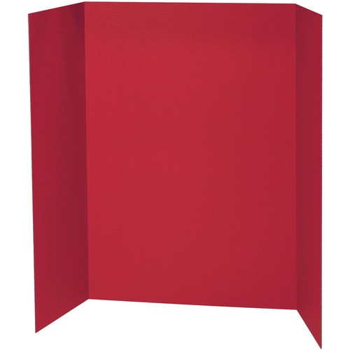 Pacon Presentation Board - 36" (914.40 mm) Height x 48" (1219.20 mm) Width - Red Surface - Tri-fold, Corrugated, Smooth, Recyclable - 1