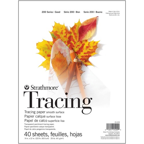 Strathmore Tracing Pad - 40 Sheets - Tape Bound - 25 lb Basis Weight - 41 g/m² Grammage - Transparent, Smooth Surface - Drafting & Tracing Paper - PAC25209