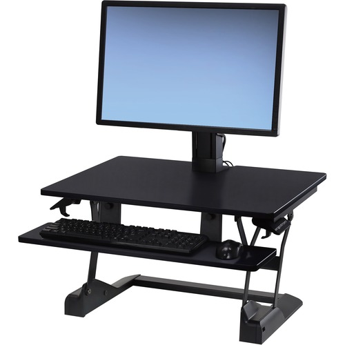 Ergotron WorkFit-TS Compact Desk Converter - Up to 24" Screen Support - 11.34 kg Load Capacity - Computer Monitor Display Type Supported - Desktop - Metal - Black