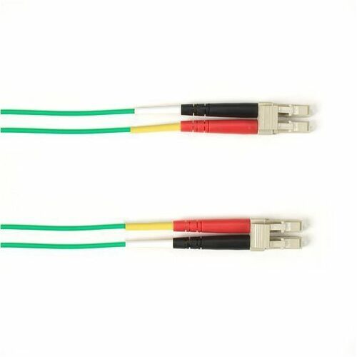Black Box Fiber Optic Duplex Patch Network Cable - 13.10 ft Fiber Optic Network Cable for Network Device - First End: 2 x LC Network - Male - Second End: 2 x LC Network - Male - 1 Gbit/s - Patch Cable - OFNP, OFNR - 62.5/125 µm - Green - TAA Complia