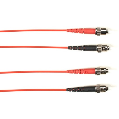Black Box Fiber Optic Patch Network Cable - 32.80 ft Fiber Optic Network Cable for Network Device - First End: ST Network - Male - Second End: ST Network - Male - 1 Gbit/s - Patch Cable - OFNP - 9/125 µm - Red - TAA Compliant