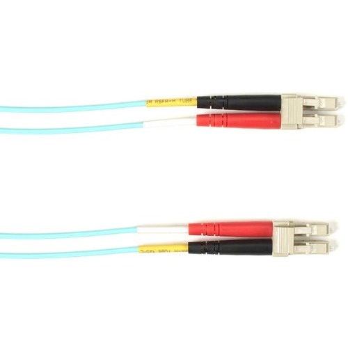 Black Box Fiber Optic Duplex Patch Network Cable - 65.60 ft Fiber Optic Network Cable for Network Device - First End: 2 x LC Network - Male - Second End: 2 x LC Network - Male - 10 Gbit/s - Patch Cable - LSZH - 50/125 µm - Aqua - TAA Compliant