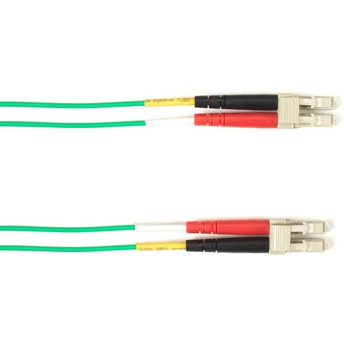 Black Box Fiber Optic Duplex Patch Network Cable - 3.20 ft Fiber Optic Network Cable for Network Device - First End: 2 x LC Network - Male - Second End: 2 x LC Network - Male - Patch Cable - LSZH - 9/125 µm - Green - TAA Compliant