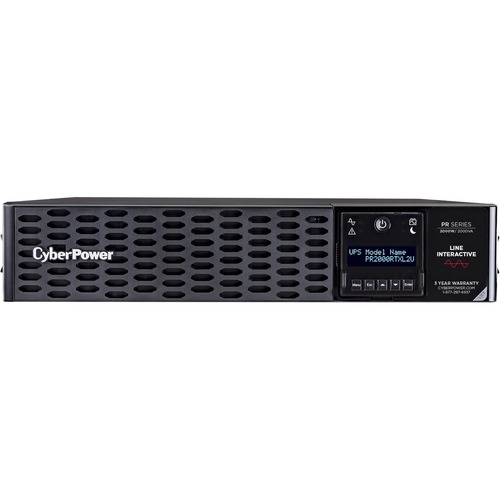 CyberPower PR2000RTXL2UN New Smart App Sinewave UPS Systems - 2000VA/2000W, 120 VAC, NEMA 5-20P, 2U, Rack / Tower, Sine Wave, 8 Outlets, LCD, PowerPanel® Business, $400000 CEG, 3YR Warranty