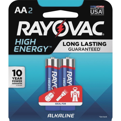 Rayovac High Energy Alkaline AA Batteries - For Multipurpose, Calculator, Mouse, Toy, Flashlight - AA - Alkaline - 96 / Carton