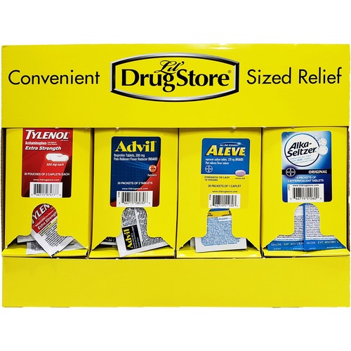 Lil' Drug Store Grab N' Go Display Medicine Dispenser - 10.8" Height x 16.5" Width x 2.3" Depth Length - Cardboard Case - 1 Each