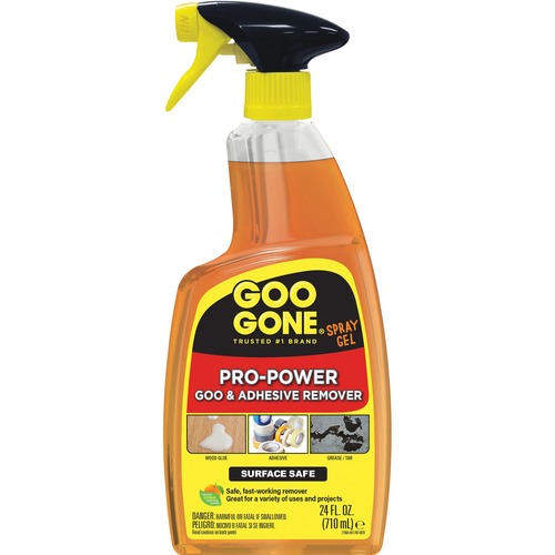 Goo Gone Spray Gel - 24 fl oz - For Tar, Glue, Caulk, Sealant, Tree Sap, Wet Paint, Asphalt, Ink, Marker Soot, Grease, Oil - Orange 1 Each