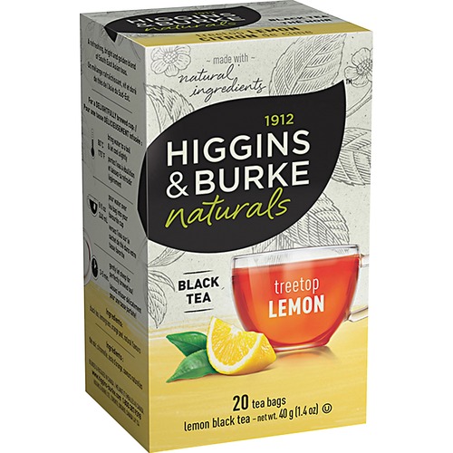 Higgins & Burke Naturals Lemon Tea - Ceylon, Kenya, Orange Peel, Lemon Grass, Natural Lemon, Citrus - Black Tea - Ceylon, Kenya, Orange Peel, Lemon Grass, Natural Lemon, Citrus - 0 oz Per Bag - 20 / Box