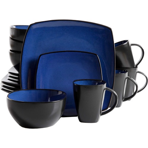 Gibson Storage Ware - Blue - Stoneware Body - 16 Piece