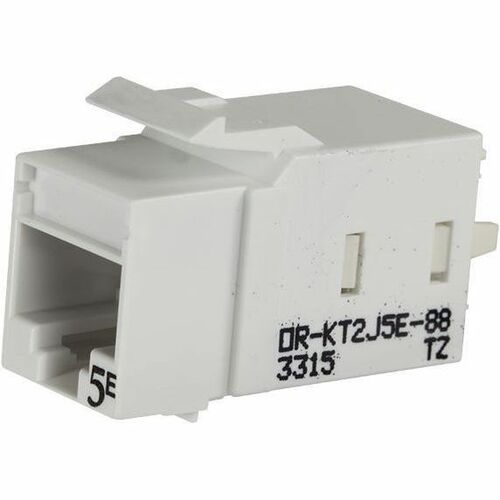 Ortronics Category 5e Keystone Jack, Lacing Cap Termination, Cloud White, 25 Pack