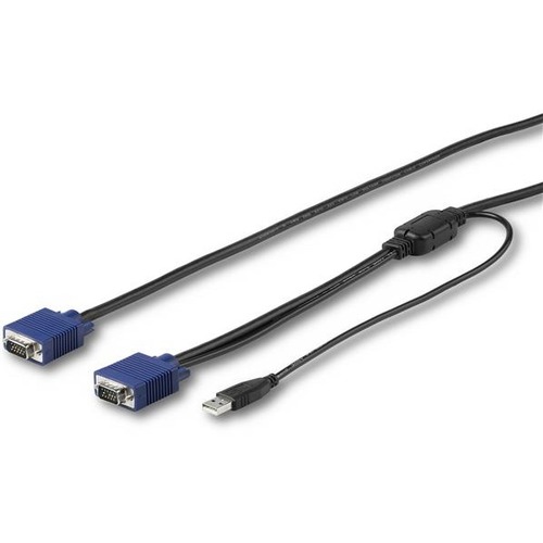 StarTech.com 6 ft. (1.8 m) USB KVM Cable for StarTech.com Rackmount Consoles - VGA and USB KVM Console Cable (RKCONSUV6) - 6 ft. (1.8 m) USB KVM Cable enables your switch kit to conveniently operate your server - USB and VGA KVM cord specifically designed