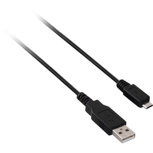 V7 USB A Male to Micro USB Male Cable USB 2.0 480 Mbps 1m/3.3ft Black - V7 Black USB Cable USB 2.0 A Male to Micro USB Male 1m 3.3ft480 Mbps 24AWG/30AWG Copper Mylar foil with BraidRoHS,CE,WEEE , USB to Micro USB cable connector 1m - 3ft cable, Male to Ma