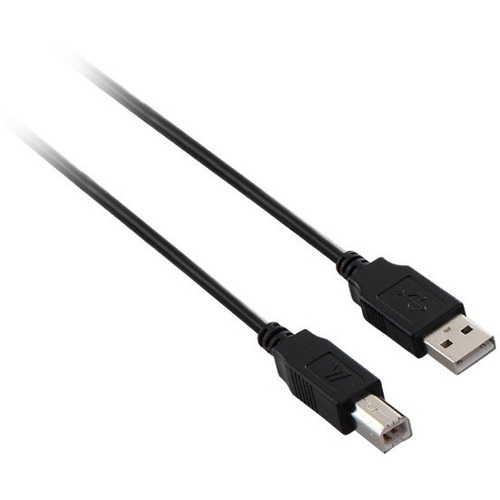 V7 USB A Male to USB B Male Cable USB 2.0 480 Mbps 5m/16.4ft Black - V7 Black USB Cable USB 2.0 A Male to USB 2.0 B Male 5m 16.4ft480 Mbps 28AWG Aluminum Mylar foil with BraidRoHS,CE,WEEE , USB A to USB B Male, Printer cable 5m