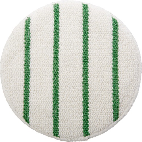 Rubbermaid Commercial Green Stripe Carpet Bonnet - Scrubber Strip - 1 Each - White, Green