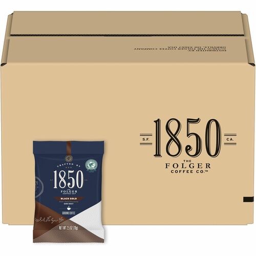 Folgers® 1850 Black Gold Dark Roast Ground Coffee - Arabica, Dark Blend - 2.5 oz - 24 / Carton