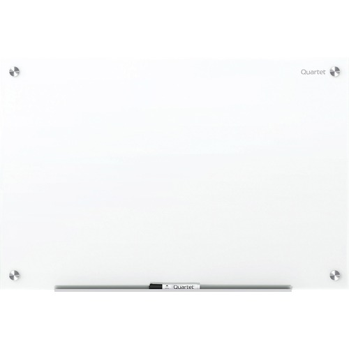 Quartet Magnetic Glass Dry-Erase Board - 36" (3 ft) Width x 24" (2 ft) Height - Brilliance White Tempered Glass Surface - Rectangle - Horizontal/Vertical - Magnetic - 1 Each