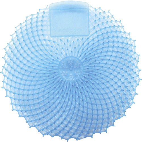 Genuine Joe Odor Control Urinal Screen - Fresh Cotton - Anti-splash, Odor Neutralizer - 12 / Dozen - Light Blue