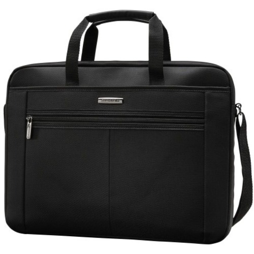 Samsonite Carrying Case for 15.4" Notebook - Black, Gray - Fabric, Polyester Body - Shoulder Strap, Handle - 11.5" Height x 14.5" Width x 1.5" Depth - 1 Pack