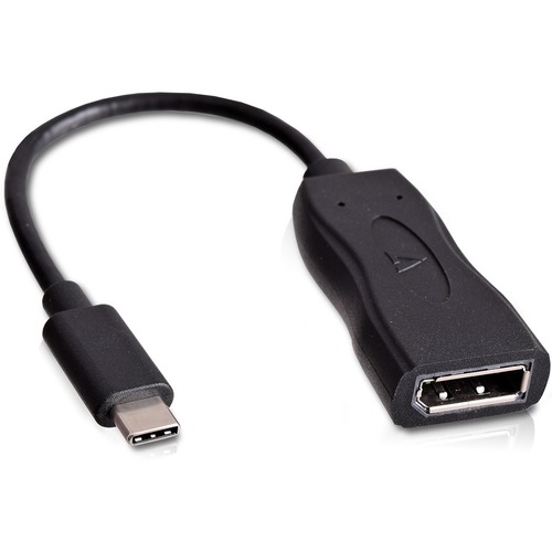 V7 USB-C Male to DisplayPort 1.2 Female 21.6 Gbps 4K UHD - V7 Black USB-C Male to DP (DisplayPort) Female Dongle cable adapter. You could connect your USB-C enabled PC or Mac to all your USB devices. USB-C features a reversible design and can transfer dat