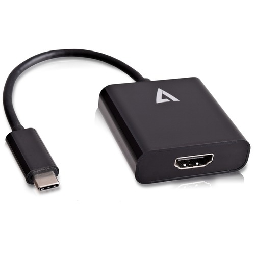 V7 USB-C Male to HDMI1.4 Female 4K UHD - 1 x HDMI 1.4 Digital Audio/Video - Female - 1 x USB 3.2 (Gen 1) Type C - Male - 3840 x 2160 Supported - Black