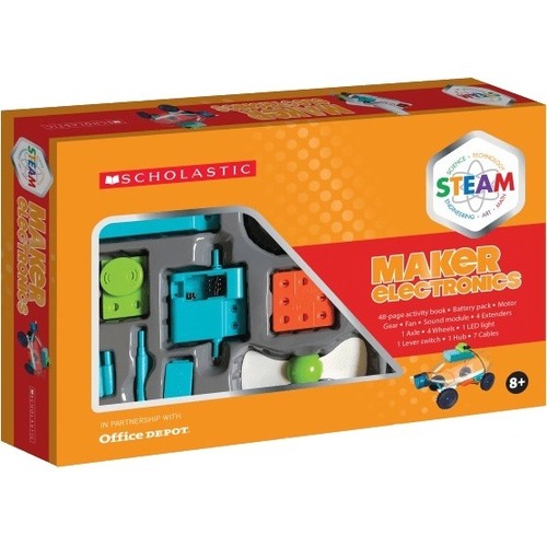 Scholastic STEAM Maker Electronics Activity Kit, Grades 2 To 5 - Crafting - 22 Piece(s) - 1 Each