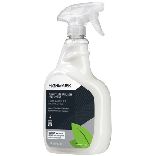 Highmark Furniture Polish Cleaner, Citrus Scent, 32 Oz, Case Of 12 - 32 fl oz (1 quart) - 12 / Case