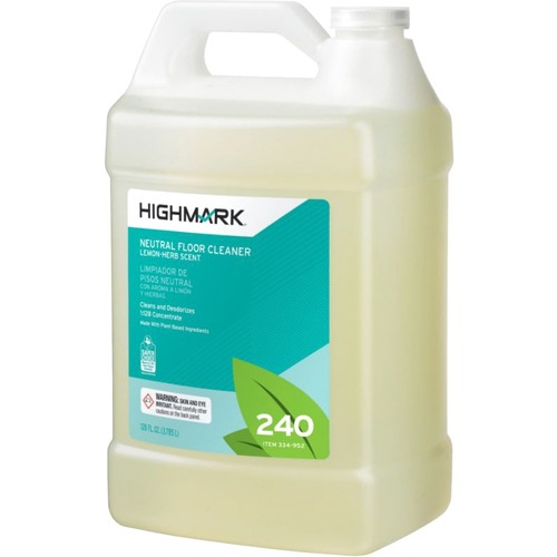 Highmark Neutral Floor Cleaner, Citrus Herb Scent, 128 Oz - 128 fl oz (4 quart) - Fresh Lemon Scent - 1 - Deodorize