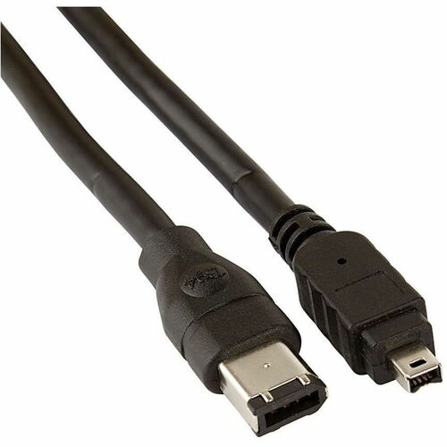 Ativa™ FireWire IEEE 1394 Cable, 6' - 6 ft FireWire Data Transfer Cable for Camcorder, Computer - First End: 6-pin FireWire - Second End: 4-pin FireWire - Black - 1