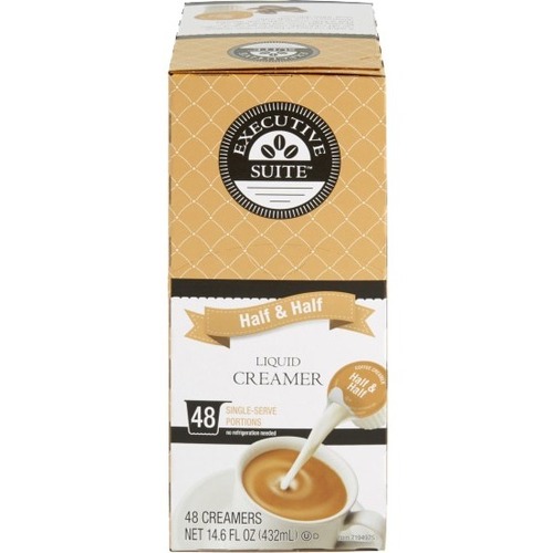 Executive Suite® Liquid Coffee Creamer, Half-And-Half, 0.38 Oz Single Serve, Box Of 48 - 1Box - 48 Per Box