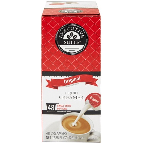 Executive Suite® Liquid Coffee Creamer, Original Flavor, 0.38 Oz Single Serve, Box Of 48